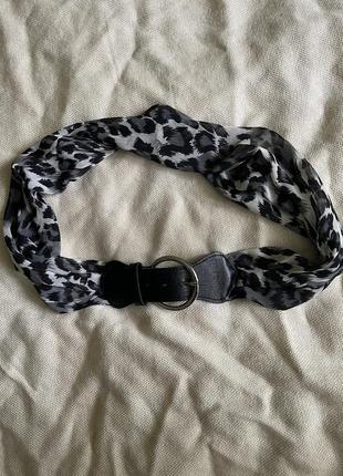 Ремінь шифоновий з леопардовим принтом ремішок  з тканини ремінь текстильний1 фото