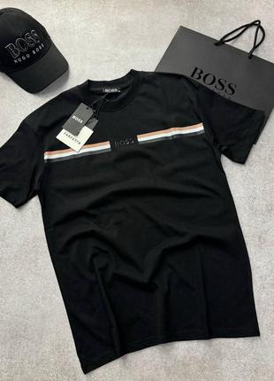 Чоловіча футболка boss чорна / брендові футболки від босс
