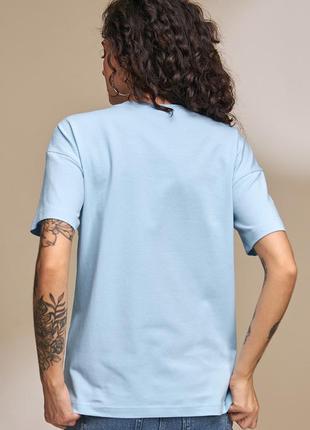Стильна трикотажна футболка для вагітних та годування muse блакитна6 фото