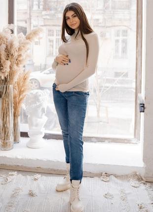 Джинси з високою спинкою сині для вагітних3 фото