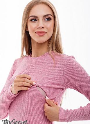 Платье для беременных и кормящих marika dr-48.153, розовый меланж3 фото