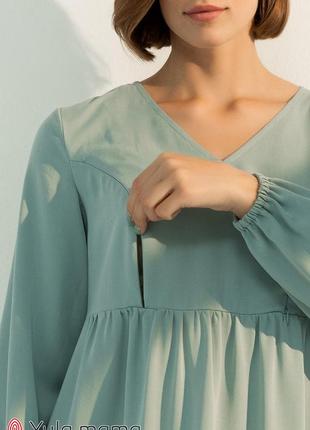 Свободное платье с длинным рукавом для беременных и кормящих мам tiffany из тенселя, размер м3 фото