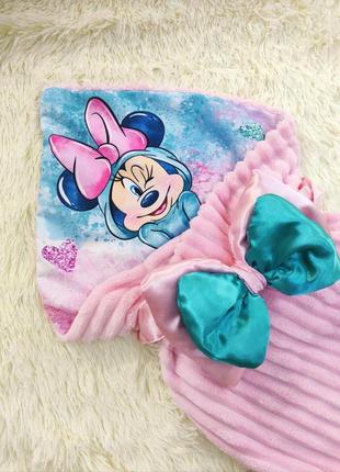 Летний конверт одеяло для новорожденных малышей, розовый, принт минни2 фото