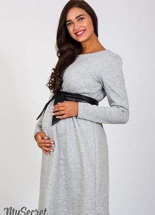 Платье для беременных и кормящих orbi dr-47.162, светло-серый меланж размер м3 фото