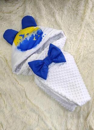 Демисезонный плюшевый комплект для новорожденных, принт голуби2 фото