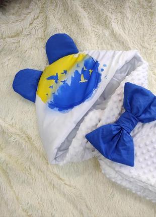 Демисезонный плюшевый комплект для новорожденных, принт голуби3 фото