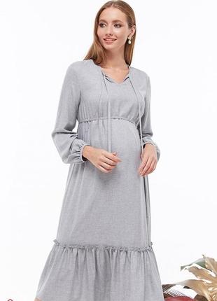 Платье для беременных и кормящих monice dr-39.062 серый меланж2 фото