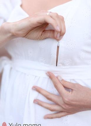 Нарядное белое платье для беременных и кормящих mary4 фото