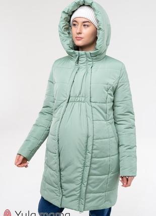Куртка для беременных со вставкой для животика eyla оливка4 фото
