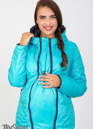 Демисезонная куртка для беременных floyd ow-37.012, меланжевый принт + аквамарин, размер s3 фото
