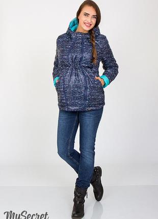 Демисезонная куртка для беременных floyd ow-37.012, меланжевый принт + аквамарин, размер s1 фото
