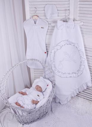Летний набор одежды для новорожденных нежность, белый