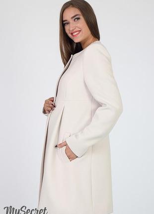 Кашемировое пальто для беременных madeleine ow-37.022, бежевое2 фото