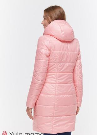 Двостороннє пальто для вагітних kristin ow-49.013 металік з рожевим, 46 розмір7 фото