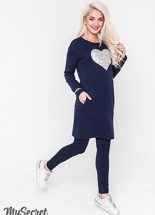 Платье-туника для беременных и кормящих milano warm dr-48.192, синее