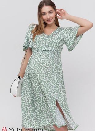 Платье с коротким рукавом для беременных и кормящих vanessa цветочный принт1 фото