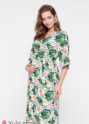 Сукня для вагітних і годування зі штапелю з принтом fey dr-21.0624 фото