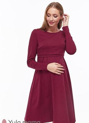 Платье для беременных и кормящих olivia dr-38.032, бордовое, размер s2 фото