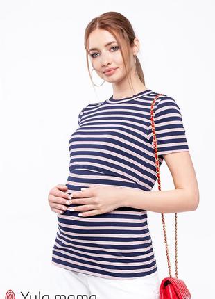 Полосатая футболка для беременных и кормящих мам zarina nr-20.021 xs1 фото