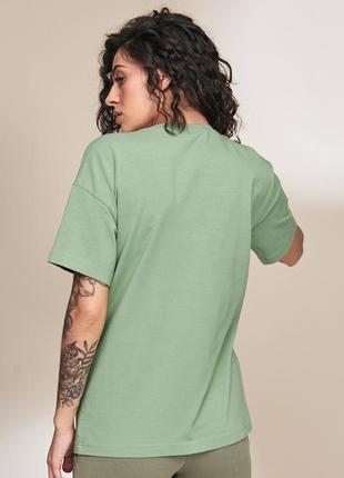 Стильна трикотажна футболка для вагітних та годування muse зелена6 фото