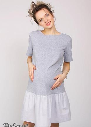 Летнее платье для беременных и кормления missi dr-28.062 серое размер 48-502 фото