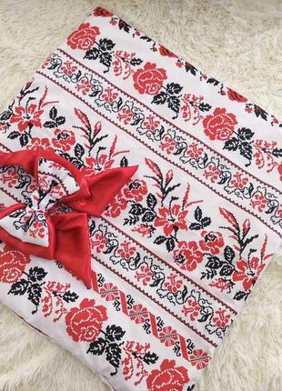 Летний плюшевый конверт для девочки, вышивка "народжена вільною"