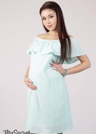 Сукня для вагітних та годування elezevin dr-28.041, м'ятна2 фото