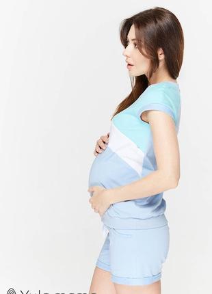 Літній костюм для вагітних та годуючих ibiza st-29.012 блакитний2 фото