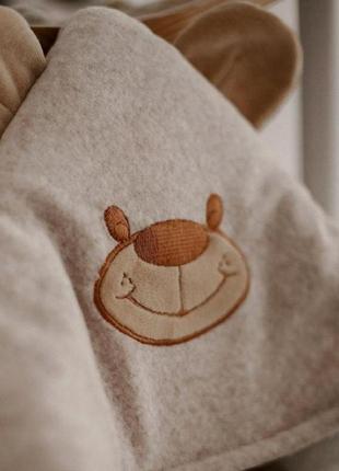 Зимний комплект панда конверт и комбинезон с шапочкой для новорожденных, капучино3 фото
