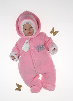 Демисезонный комплект princess для новорожденных девочек на выписку, розовый3 фото