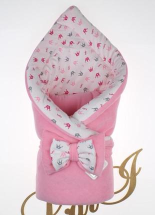Демисезонный комплект princess для новорожденных девочек на выписку, розовый2 фото