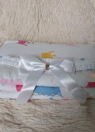 Летний конверт valleri для новорожденных, принт короны, белый2 фото