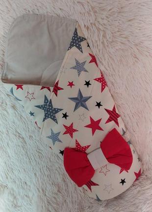 Летний конверт valleri для новорожденных, принт звездочки