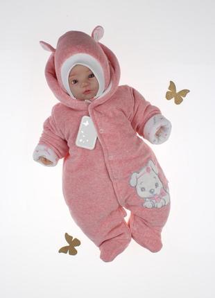 Демисезонный комплект "маленькие стиляги" для новорожденных девочек, розовый3 фото