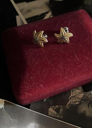 🇺🇸american vintage. вінтажні сережки пусети «морські зірочки».