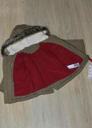Парка nutmeg 3-6 мес. курточка куртка для мальчика демисезонная демисезоная модная стильная теплая на флисе меху primark george hm c&a ovs lupilu4 фото
