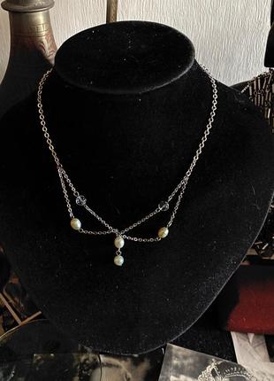 🇺🇸american vintage. вінтажне кольє з перлинками.