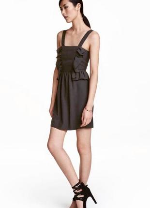 Чорний сарафан з оборками лиоцелл h&m
