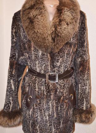 Шубка бобрик-песец-цвет капучино