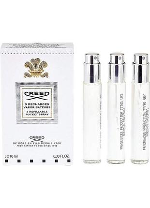 Чоловічі парфуми creed silver mountain water set (крид сільвер маунтін вотер) парфумована вода 3 х 10 ml/мл