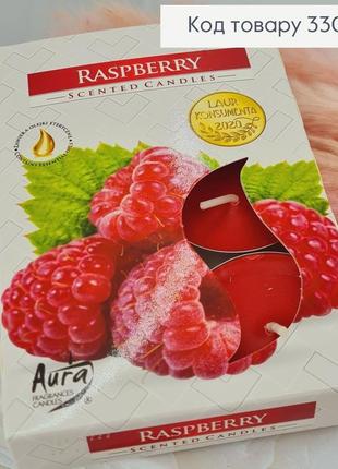 Аромасвічі таблетки, свічка із запахом малини 6 шт/4 години горіння, свічка bispol