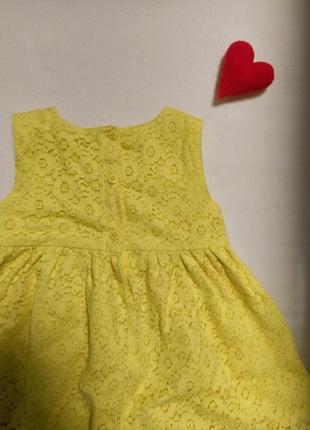 Святкові сукні на дівчинку від 6 до 12 місяців жовта і салатова5 фото