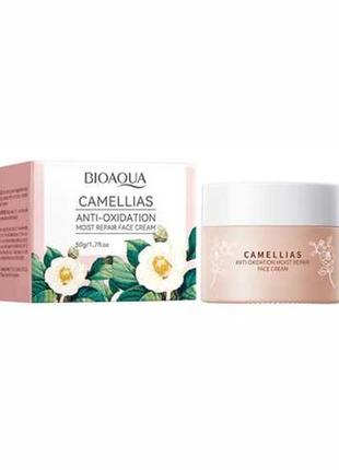 Крем для обличчя з екстрактом камелії bioaqua camellias anti-oxidation moist repair face cream