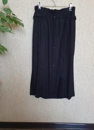 Стильная юбка на пуговицах с высокой посадкой, поясочком на талии, боковыми карманами only1 фото
