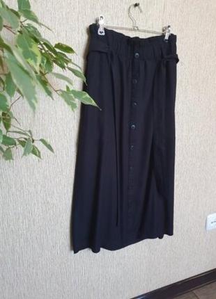Стильная юбка на пуговицах с высокой посадкой, поясочком на талии, боковыми карманами only2 фото