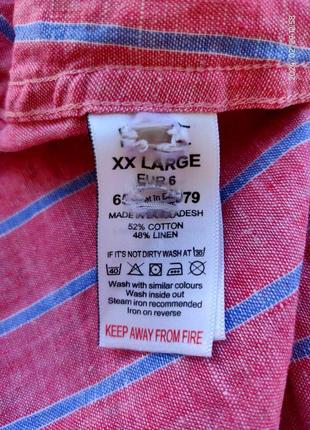 Рубашка мужская лен+хлопок размер xxl. измерения: полуобхват груди 62, полуобхват талии 60, полуобхв4 фото