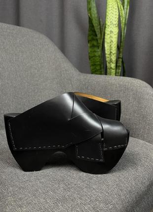 Оригінальні туфлі босоніжки acne studios black callie platform mule5 фото