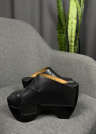 Оригінальні туфлі босоніжки acne studios black callie platform mule6 фото