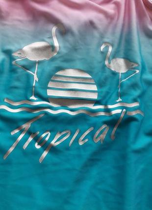 Суцільний яскравий купальник фламінго tropical 8-9 років2 фото