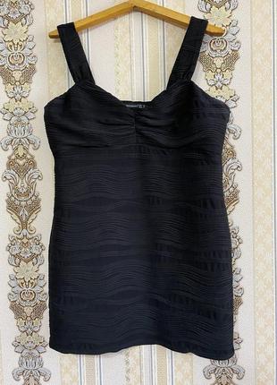Коротка фігурна сукня, чорне легке плаття1 фото